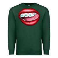 Sports Green Lips Dental Braces Premium Sweatshirt - Artiststas