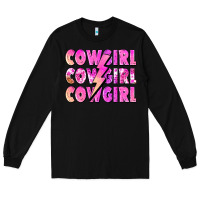 Black cowgirl cowgirl lightning bolt Long Sleeve Tee - Zillion Design Studio