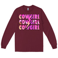 Burgundy cowgirl cowgirl lightning bolt Long Sleeve Tee - Zillion Design Studio