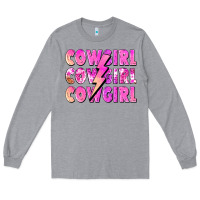 Heather Grey cowgirl cowgirl lightning bolt Long Sleeve Tee - Zillion Design Studio
