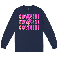 Navy cowgirl cowgirl lightning bolt Long Sleeve Tee - Zillion Design Studio