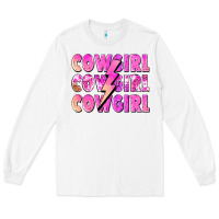 White cowgirl cowgirl lightning bolt Long Sleeve Tee - Zillion Design Studio