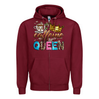 Burgundy caffeine queen Zipper Hoodie - Zillion Design Studio