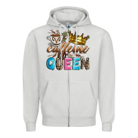 Dove Grey caffeine queen Zipper Hoodie - Zillion Design Studio