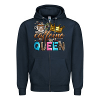 Navy caffeine queen Zipper Hoodie - Zillion Design Studio