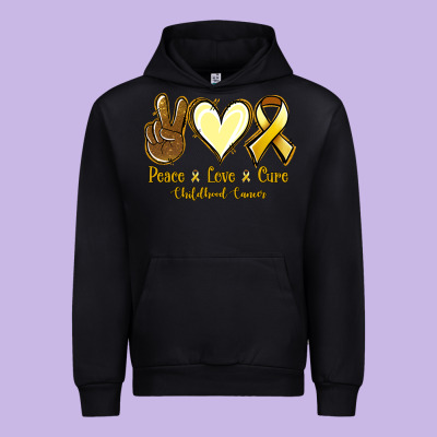 Peace Love Cure Bone Cancer Urban Hoodie Designed By Nancycooperartshop