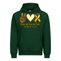 Forest Green Peace love cure Bone Cancer Urban Hoodie - NancyCooperArtShop