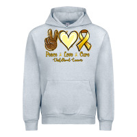 Heather Grey Peace love cure Bone Cancer Urban Hoodie - NancyCooperArtShop