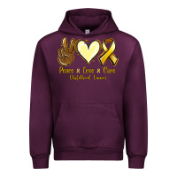 Mauve Wine Peace love cure Bone Cancer Urban Hoodie - NancyCooperArtShop
