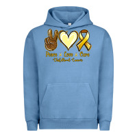 Pigment Pebble Blue Peace love cure Bone Cancer Urban Hoodie - NancyCooperArtShop