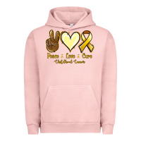 Pigment Salmon Peace love cure Bone Cancer Urban Hoodie - NancyCooperArtShop