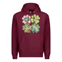 Burgundy st patricks day clover Premium Hoodie - MaliasSmallBusiness
