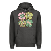 Charcoal Heather st patricks day clover Premium Hoodie - MaliasSmallBusiness