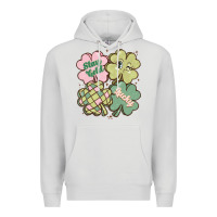 Dove Grey st patricks day clover Premium Hoodie - MaliasSmallBusiness