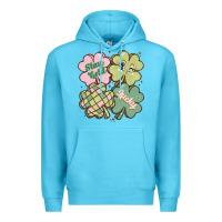 Ocean Blue st patricks day clover Premium Hoodie - MaliasSmallBusiness