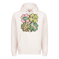 Pale Pink st patricks day clover Premium Hoodie - MaliasSmallBusiness