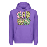 Purple st patricks day clover Premium Hoodie - MaliasSmallBusiness