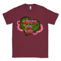 Burgundy valentine's day stuck on you heart sunflowers Classic Tee - RanaPortraitStore