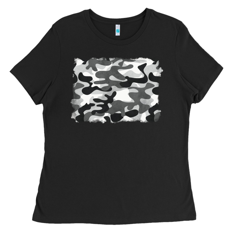 Black And White Camouflage Ladies Tee by BarkalooDesign | Teevron