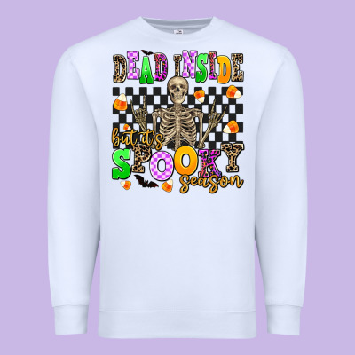 Dead Inside But Its Spooky Season Premium Sweatshirt Designed By Adodesignshop