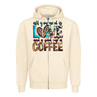 Sandshell all you need is love and a good cup of coffee Zipper Hoodie - Zillion Design Studio