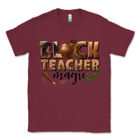 Burgundy black teacher magic melanin Classic Tee - texasbilliewilder