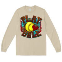 Mushroom play ball softball Long Sleeve Tee - texasbilliewilder