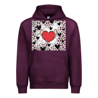 Mauve Wine valentine's day hearts Urban Hoodie - MaliasSmallBusiness