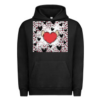 Pigment Black valentine's day hearts Urban Hoodie - MaliasSmallBusiness