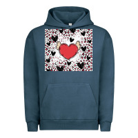 Pigment Midnight Navy valentine's day hearts Urban Hoodie - MaliasSmallBusiness