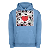 Pigment Pebble Blue valentine's day hearts Urban Hoodie - MaliasSmallBusiness