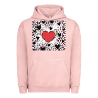 Pigment Salmon valentine's day hearts Urban Hoodie - MaliasSmallBusiness
