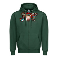 Sports Green christmas joy cow Zipper Hoodie - RanaPortraitStore