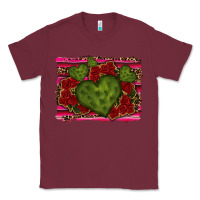 Burgundy Valentine Cactus Heart with Roses Classic Tee - RanaPortraitStore