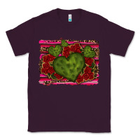Plum Valentine Cactus Heart with Roses Classic Tee - RanaPortraitStore