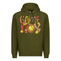 Army Green game day softball Premium Hoodie - MaliasSmallBusiness