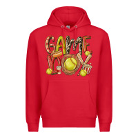 Red game day softball Premium Hoodie - MaliasSmallBusiness