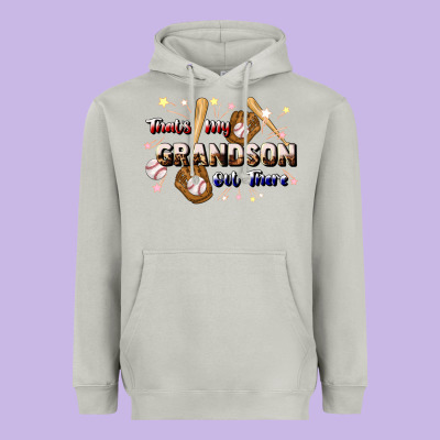 That's My Grandson Out There Baseball Heavyweight Hoodie Designed By Jahusdesignshop