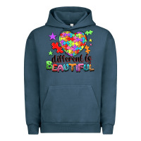 Pigment Midnight Navy Different is beautiful Urban Hoodie - NancyCooperArtShop