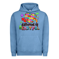 Pigment Pebble Blue Different is beautiful Urban Hoodie - NancyCooperArtShop