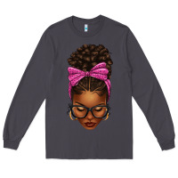 Smoke afro messy bun pink leopard bow Long Sleeve Tee - texasbilliewilder