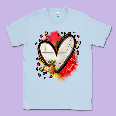 Fruits And Volleyball Heart Classic Tee Designed By Zillion Design Studio