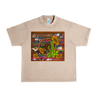 French Oak cactus and sunflowers with old wheel serape leopard cowhide background Urban Heavy Tee - Artiststas