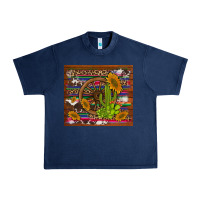 Navy cactus and sunflowers with old wheel serape leopard cowhide background Urban Heavy Tee - Artiststas