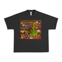 Pigment Black cactus and sunflowers with old wheel serape leopard cowhide background Urban Heavy Tee - Artiststas