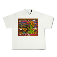 Pistachio cactus and sunflowers with old wheel serape leopard cowhide background Urban Heavy Tee - Artiststas