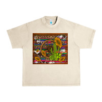 Sandshell cactus and sunflowers with old wheel serape leopard cowhide background Urban Heavy Tee - Artiststas