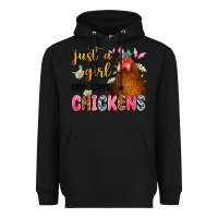 Black just a girl who loves chickens Heavyweight Hoodie - JahusDesignShop