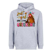 Heather Grey just a girl who loves chickens Heavyweight Hoodie - JahusDesignShop