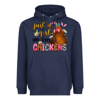 Navy just a girl who loves chickens Heavyweight Hoodie - JahusDesignShop